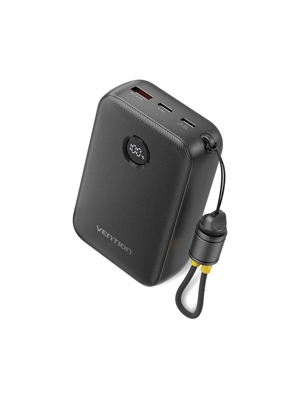 Powerbank 20000mAh Vention FKBB0-C/ 22.5W/ Negra/ Incluye Cable USB Tipo-C