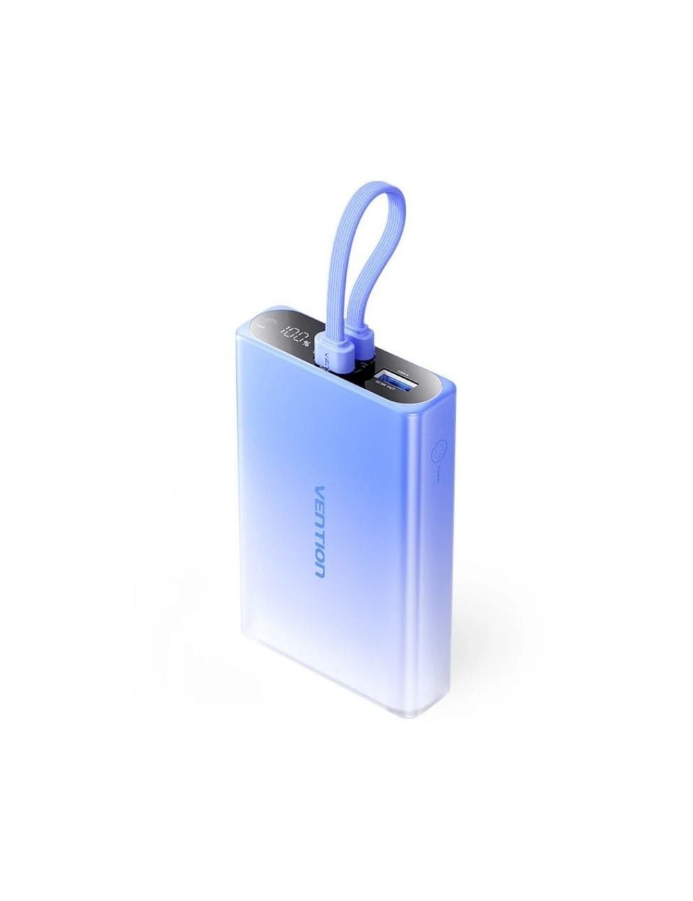 Powerbank 10000mAh Vention FHZL0/ 22.5W/ Azul/ Incluye Cable USB Tipo-C y Lightning