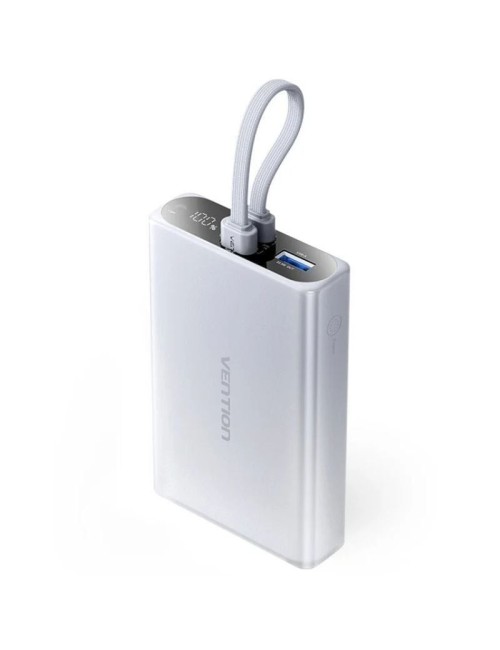Powerbank 10000mAh Vention FHZM0/ 22.5W/ Gris/ Incluye Cable USB Tipo-C y Lightning