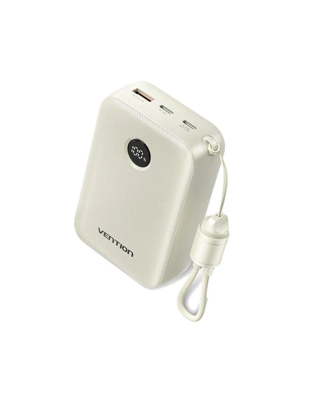 Powerbank 20000mAh Vention FKBN0-C/ 22.5W/ Beige/ Incluye Cable USB Tipo-C
