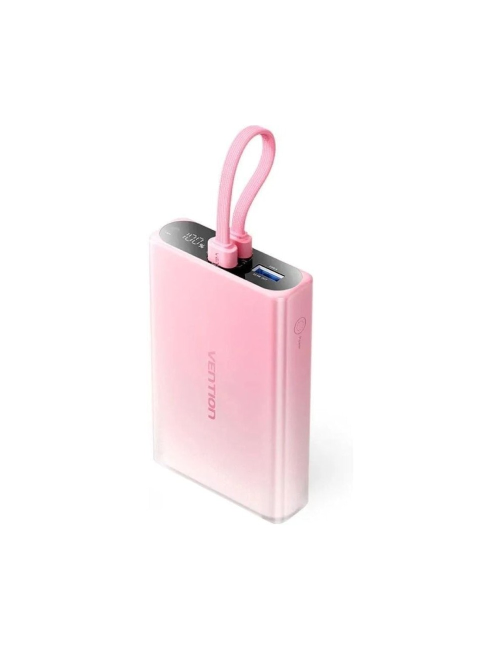 Powerbank 10000mAh Vention FHZP0/ 22.5W/ Rosa/ Incluye Cable USB Tipo-C y Lightning