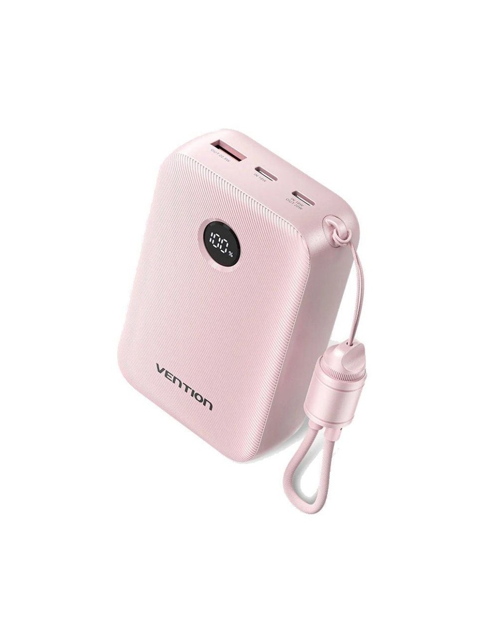 Powerbank 20000mAh Vention FKBP0-C/ 22.5W/ Rosa/ Incluye Cable USB Tipo-C
